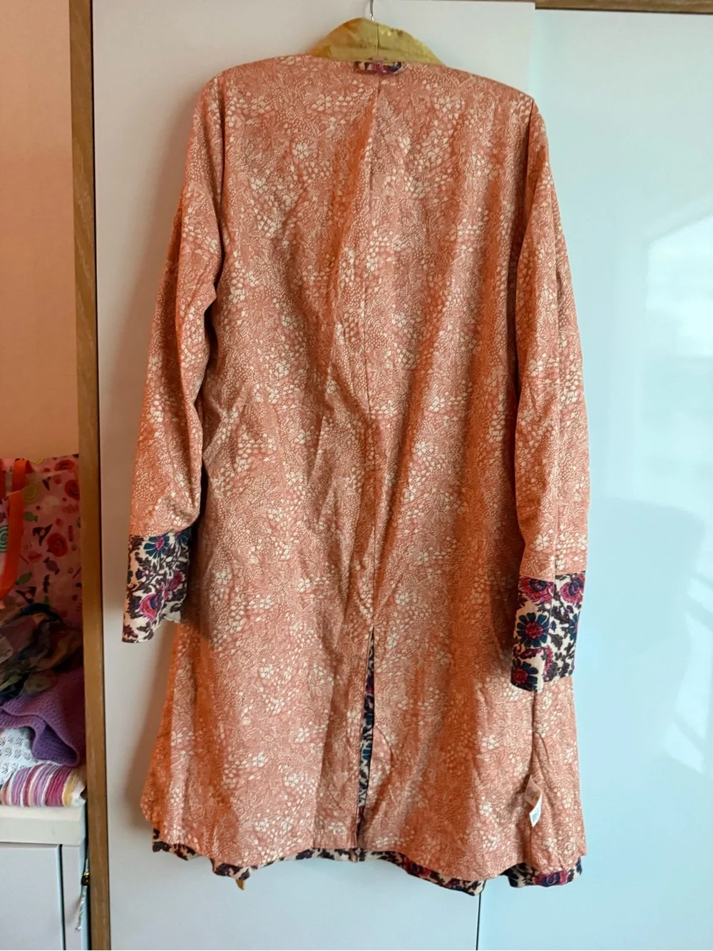 Free People Rare Maggie Floral Duster Jacket L Boho Kimono Festival Layer FP